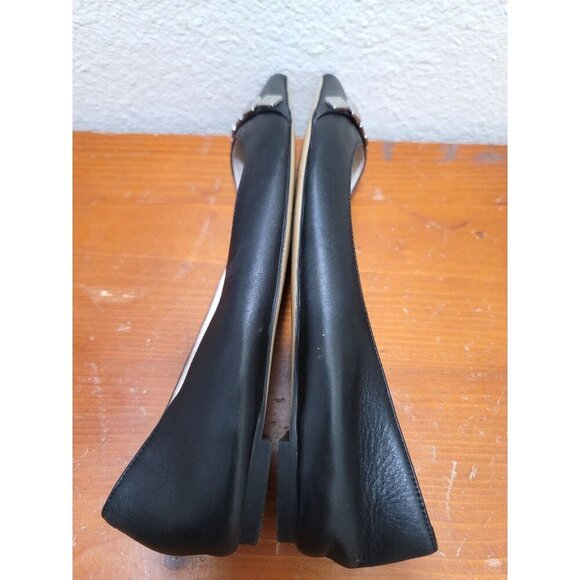 Michael Kors Black Leather Flats With Studded Detail Size 7M - Picture 7 of 10